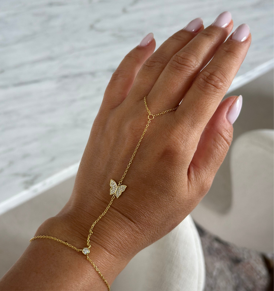 Butterfly hand chain bracelet