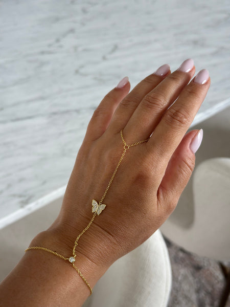 Butterfly hand chain bracelet