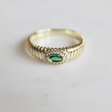 Chloe green stone ring