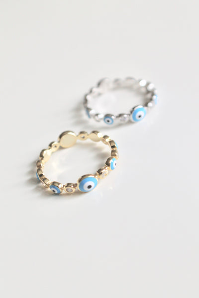 Evil eye blue ring