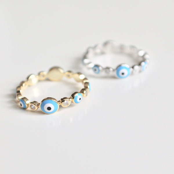 Evil eye blue ring
