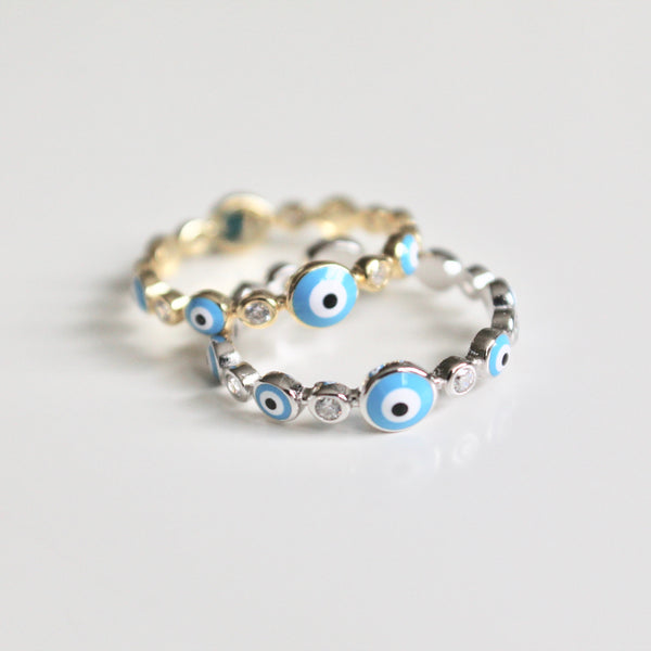 Evil eye blue ring