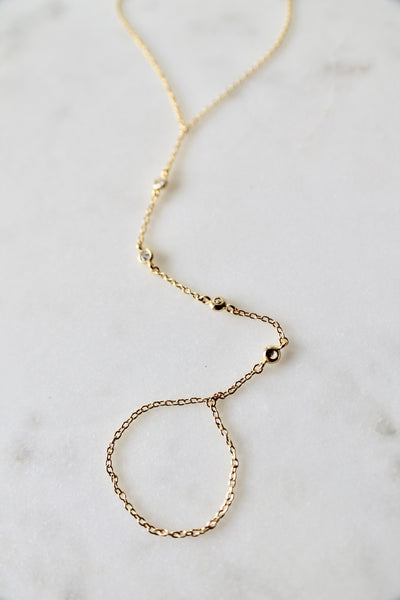 Tiny CZ stones hand chain bracelet