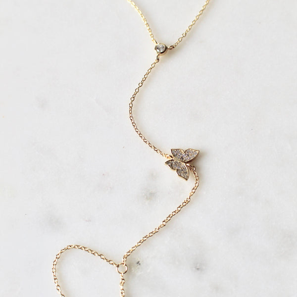 Butterfly hand chain bracelet