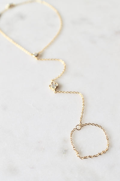 Clover hand chain bracelet