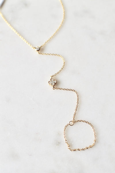 Clover hand chain bracelet