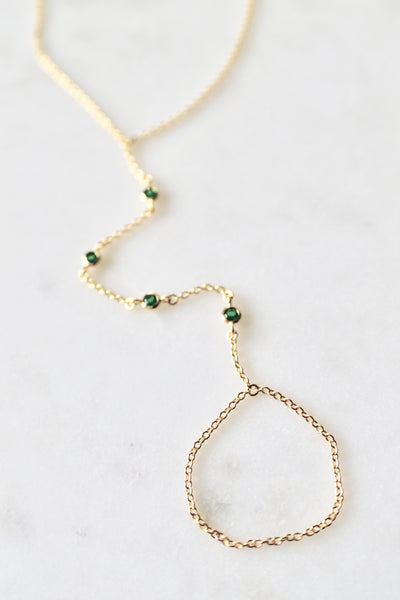 Tiny CZ stones hand chain bracelet