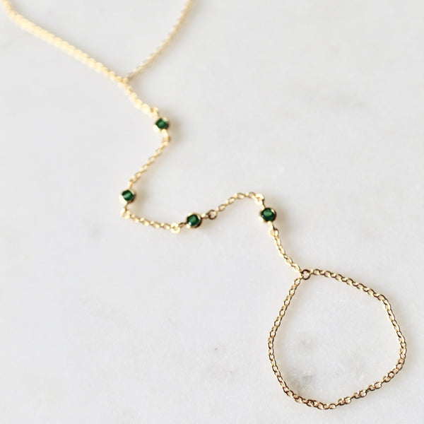 Tiny CZ stones hand chain bracelet