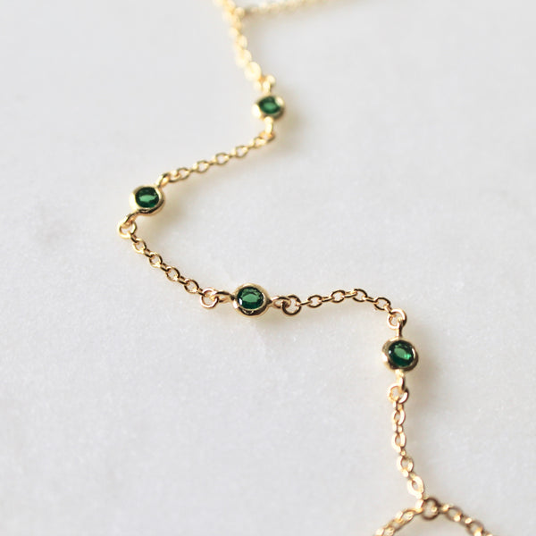 Tiny CZ stones hand chain bracelet