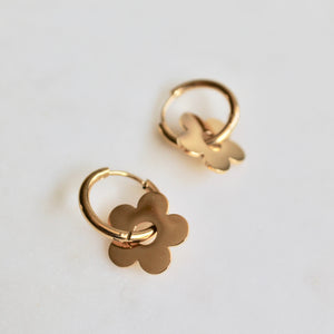 Cute flower hoop earrings