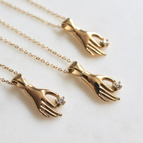 Hand gold necklace - Lily Lough Jewelry