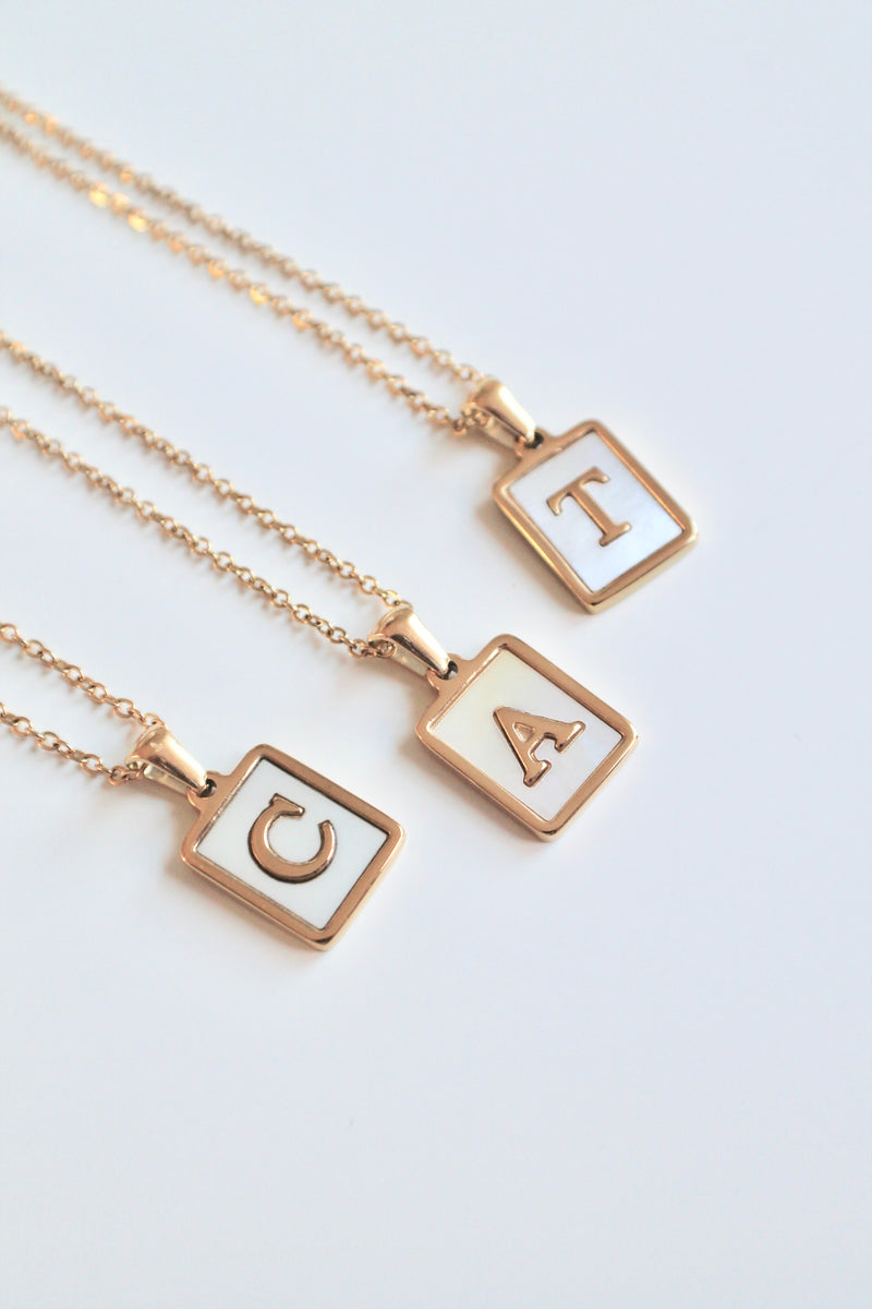 Mother of Pearl Initial Necklace – Rellery