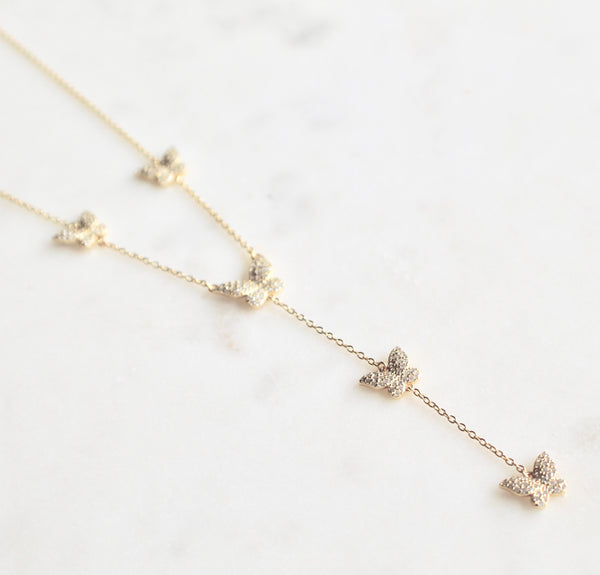 Butterfly lariat necklace