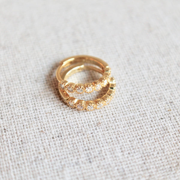 CZ small huggies - Lily Lough Jewelry