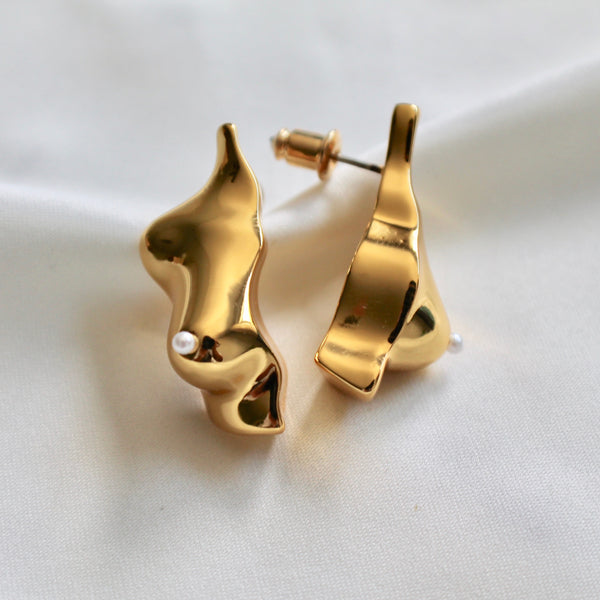 Boobies gold earrings