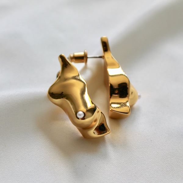 Boobies gold earrings