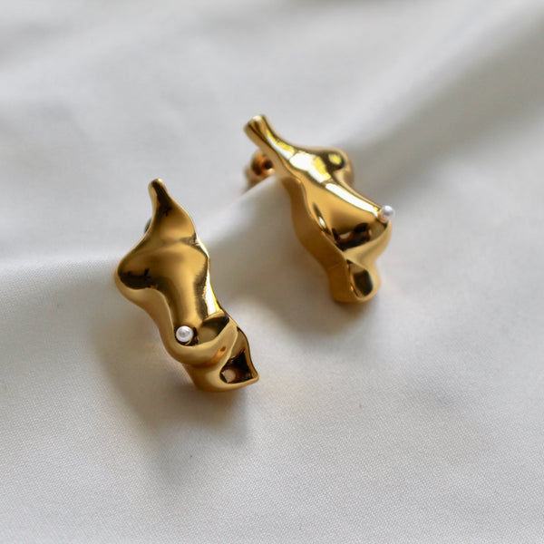 Boobies gold earrings