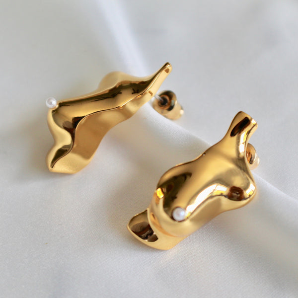 Boobies gold earrings