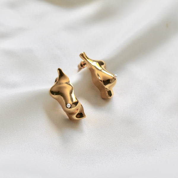 Boobies gold earrings