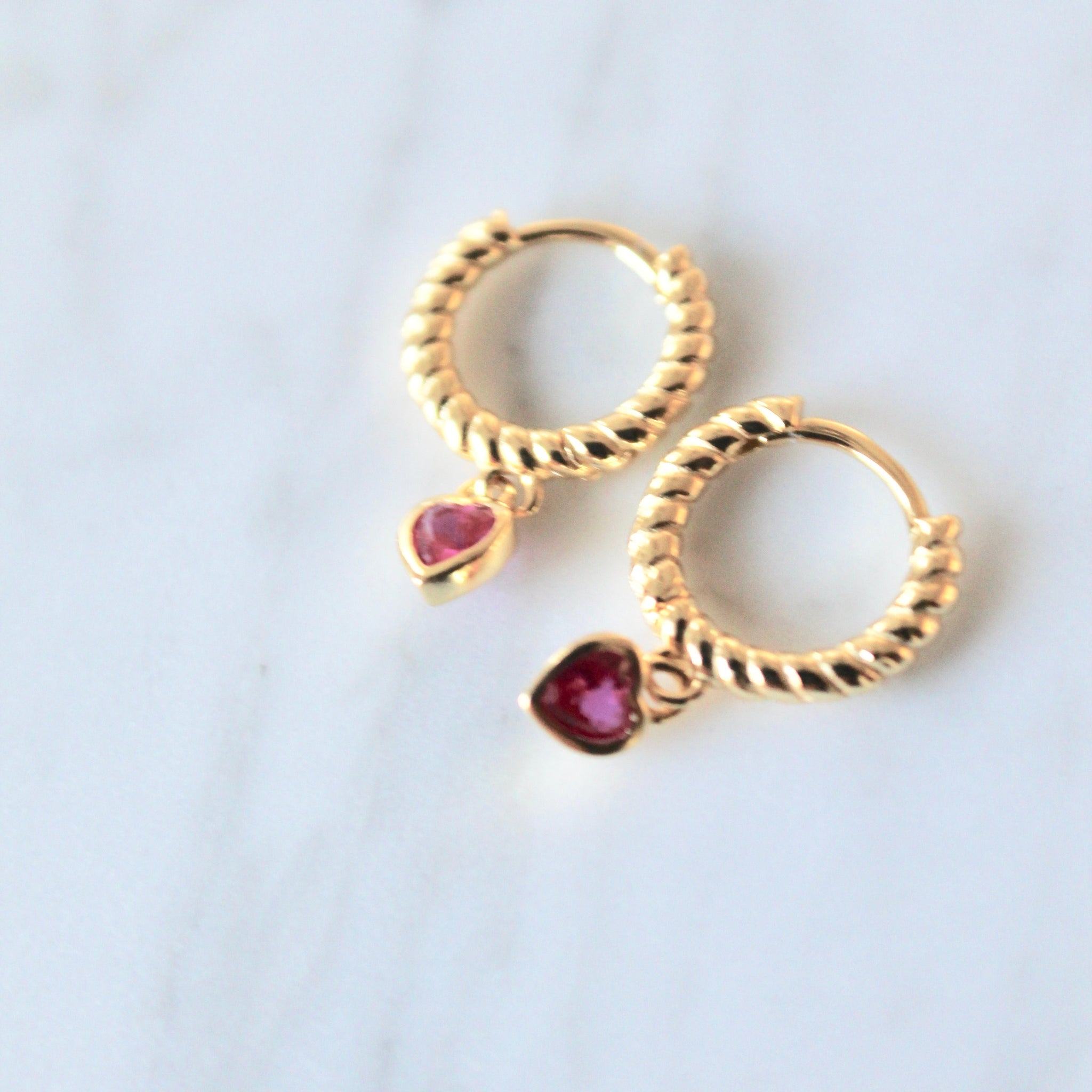 Tiny heart huggie earrings