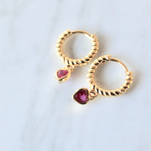 Tiny heart huggie earrings