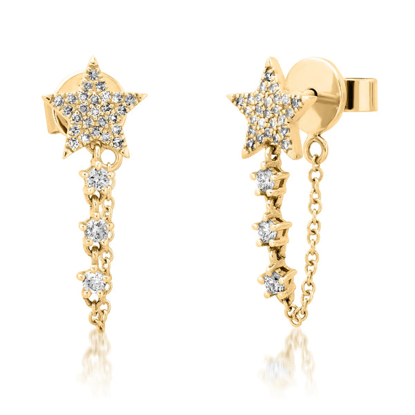 Star chain earrings - Lily Lough 