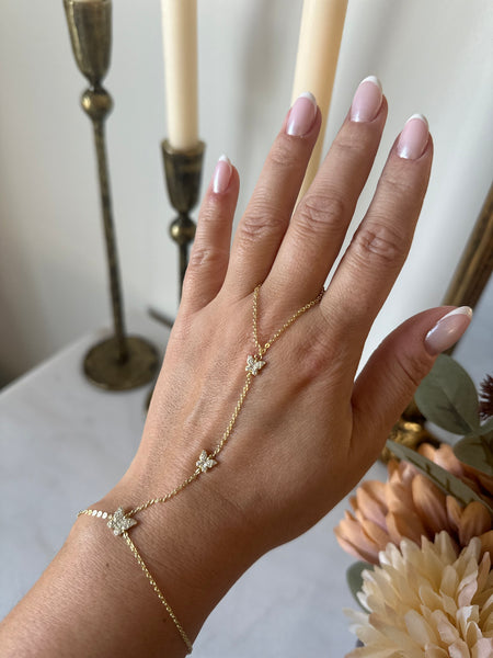Butterflies hand chain bracelet