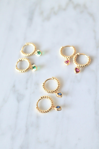 Tiny heart huggie earrings