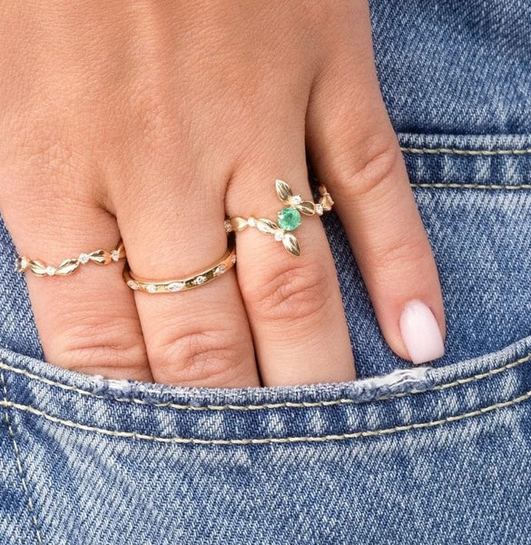 Clarissa green stone ring
