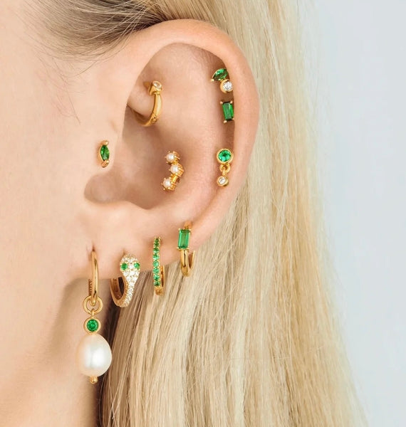 Diana pearl huggie earrings