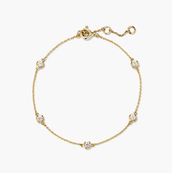 Bezel setting dainty bracelet - Lily Lough 
