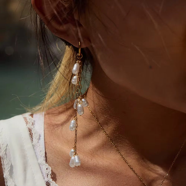 Pearl drop earrings - Lily Lough 