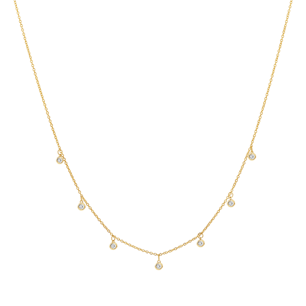 Dangling CZ sterling silver choker necklace - Lily Lough 