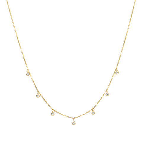 Dangling CZ sterling silver choker necklace - Lily Lough 