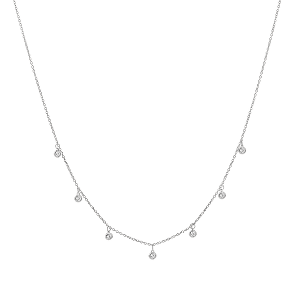 Dangling CZ sterling silver choker necklace - Lily Lough 