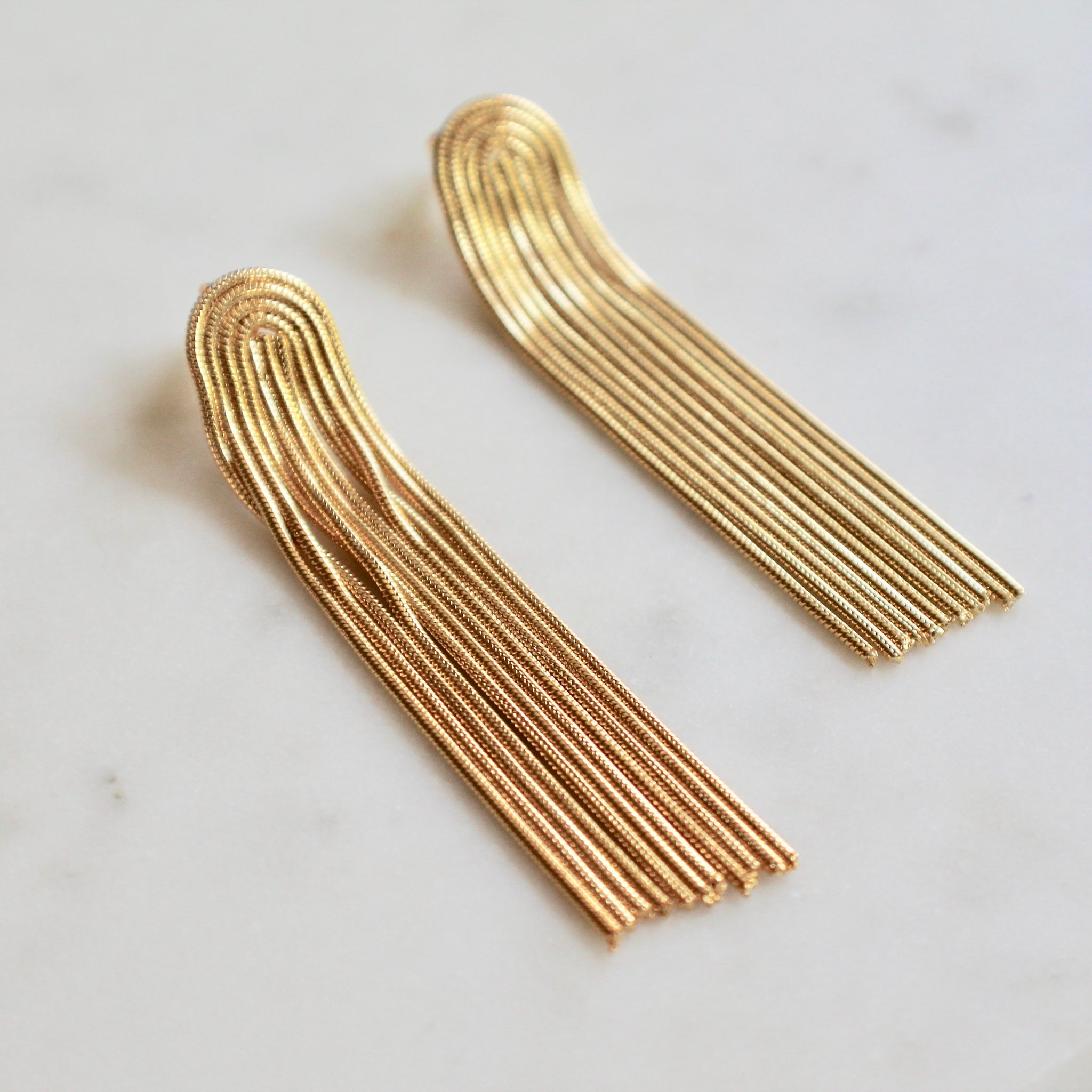 Tassel gold earrings