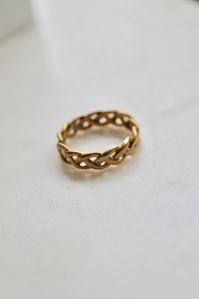 Braided gold ring