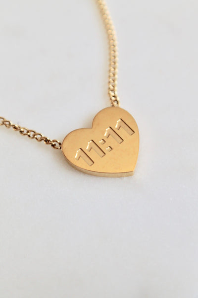 11:11 heart necklace