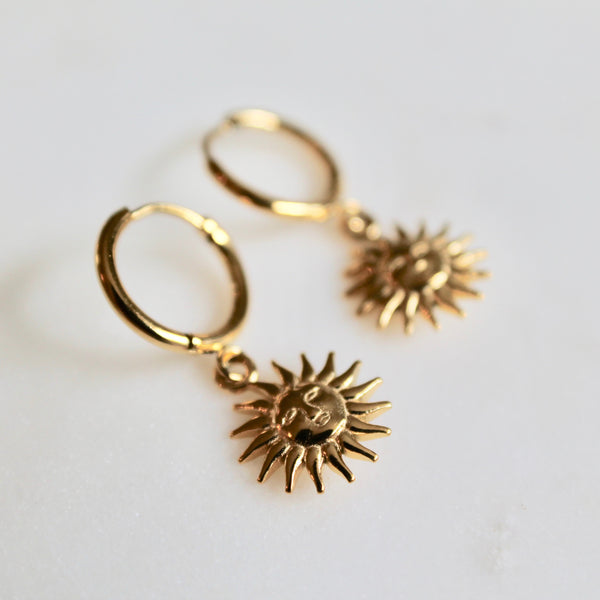 Sun drop huggie earrings