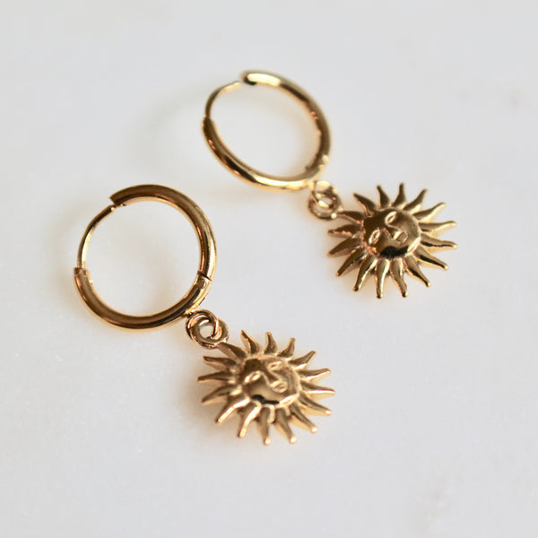Sun drop huggie earrings