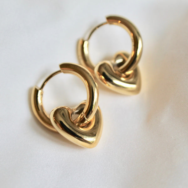 Heart hoop earrings