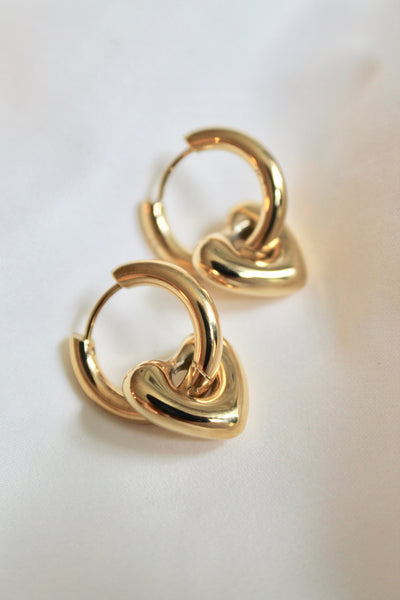 Heart hoop earrings