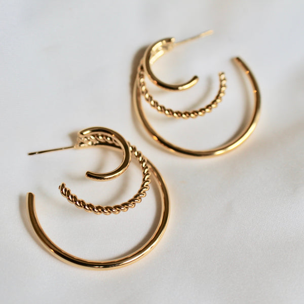 Triple hoop earrings