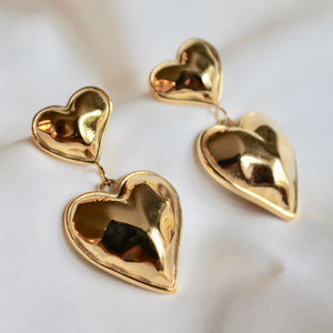 Heart drop earrings