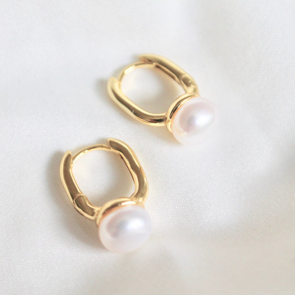 Vivienne pearl huggie earrings