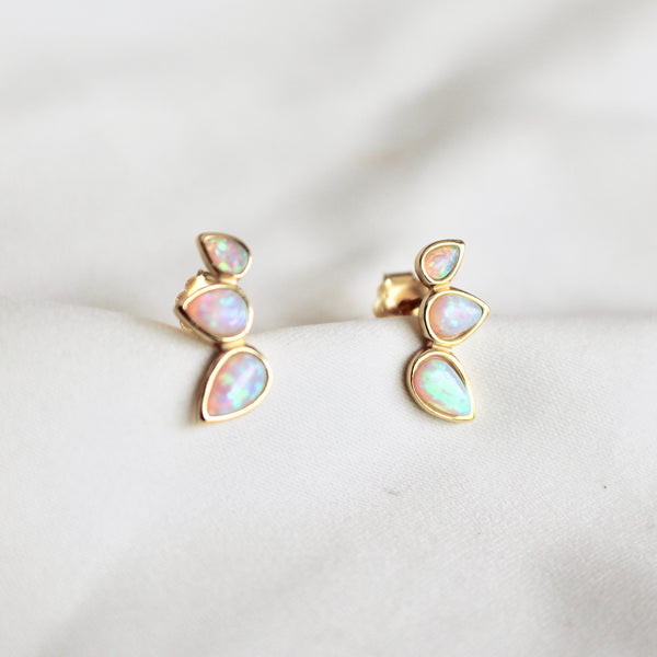 Laura opal stone stud earrings