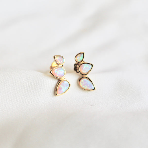 Laura opal stone stud earrings