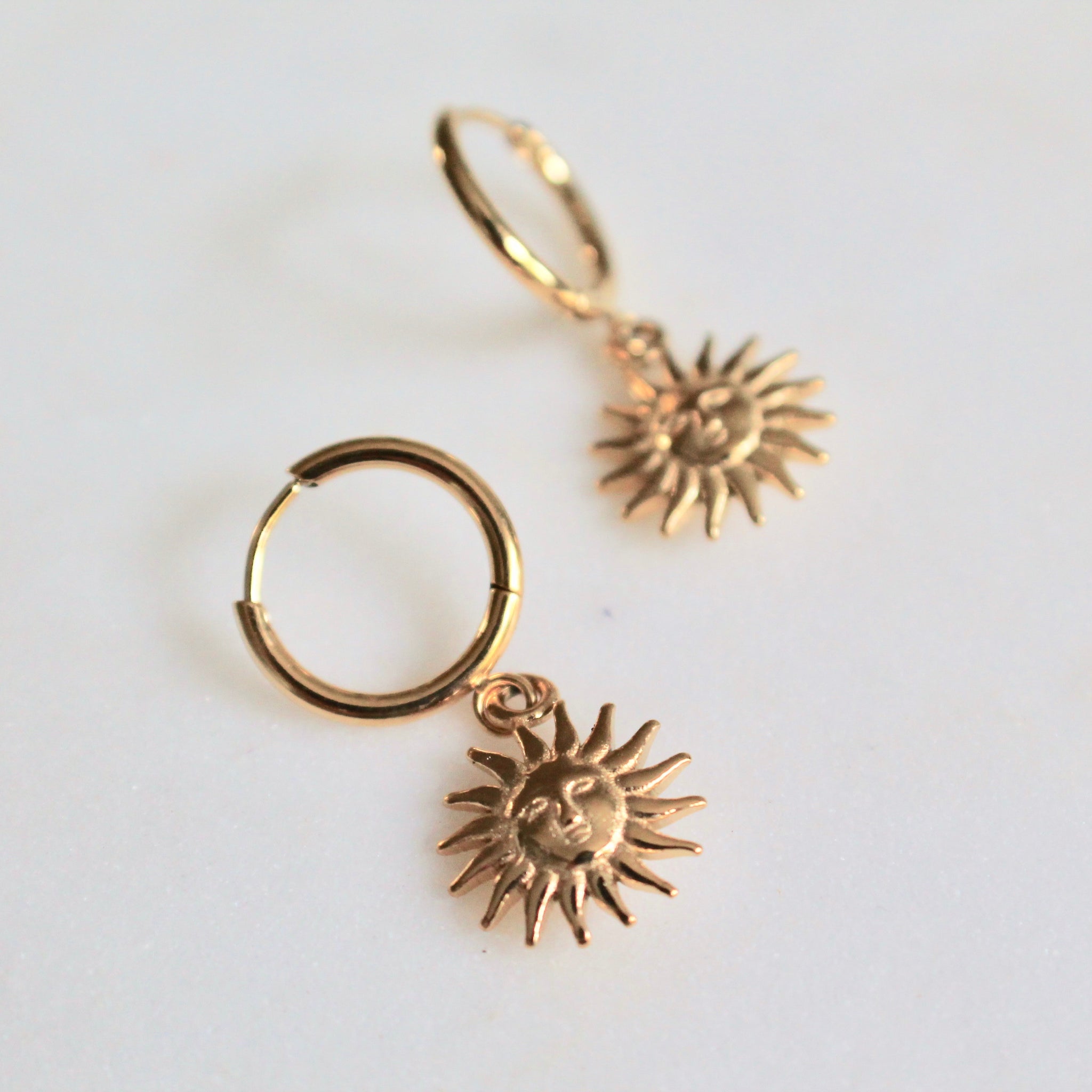 Sun drop huggie earrings