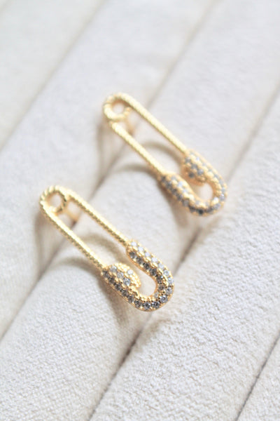 Paper clip studs earrings