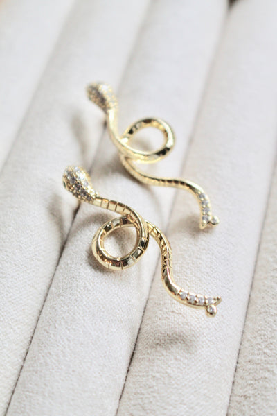 CZ snake earrings
